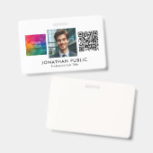 Firmenlogo QR Code ID Card Mitarbeiter Foto Ausweis (Vorder- & Rückseite)