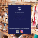 Firmenlogo qr Code-Instraagramm, benutzerdefiniert Flyer<br><div class="desc">Navy blauer Hintergrund,  weißer Text. Personalisieren Sie Ihr Firmenlogo,  Ihren Namen,  Ihre Adresse,  Ihren Text,  Ihren eigenen QR-Code und fügen Sie ihn Ihrem Instragentenkonto hinzu.</div>