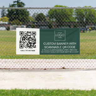 Firmenlogo QR Code Kundenspezifischer Vinyl Innenb Banner