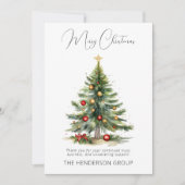 Firmenlogo QR Code Merry Christmas Tree Feiertagskarte (Vorderseite)