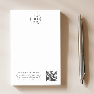 Firmenlogo QR Code Minimal Simple White Post-it Klebezettel