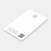 Firmenlogo | QR Code Minimal Simple White Post-it Klebezettel (angewinkelt)