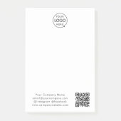 Firmenlogo | QR Code Minimal Simple White Post-it Klebezettel (Vorderseite)