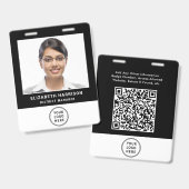 Firmenlogo QR-Code Mitarbeiter-Fotoausweis Ausweis (Vorder- & Rückseite)