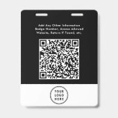 Firmenlogo QR-Code Mitarbeiter-Fotoausweis Ausweis (Rückseite)