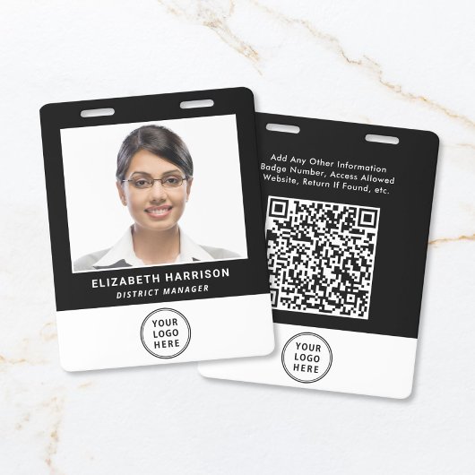 Firmenlogo QR-Code Mitarbeiter-Fotoausweis Ausweis