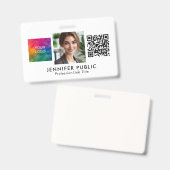 Firmenlogo QR-Code Mitarbeiterfoto Hier Ausweis (Vorder- & Rückseite)