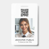Firmenlogo QR-Code Name des Mitarbeiters und Titel Ausweis (Rückseite)