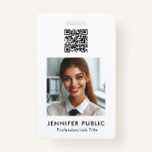 Firmenlogo QR-Code Name des Mitarbeiters und Titel Ausweis (Rückseite)