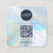 Firmenlogo QR Code Social Media Holographic Quadratische Visitenkarte (Vorderseite)