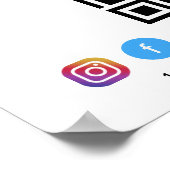 Firmenlogo QR Code Social Media Poster (Ecke)