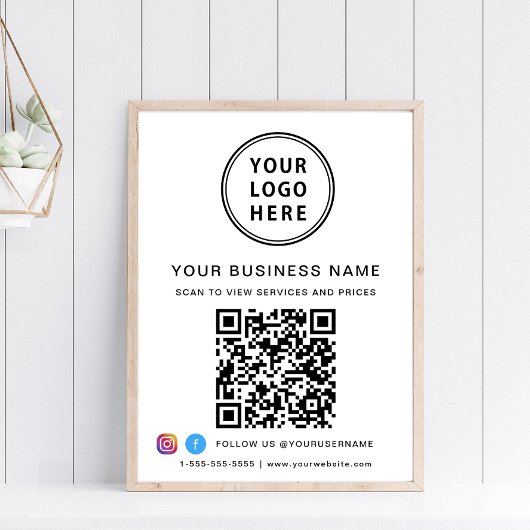 Firmenlogo QR Code Social Media Poster