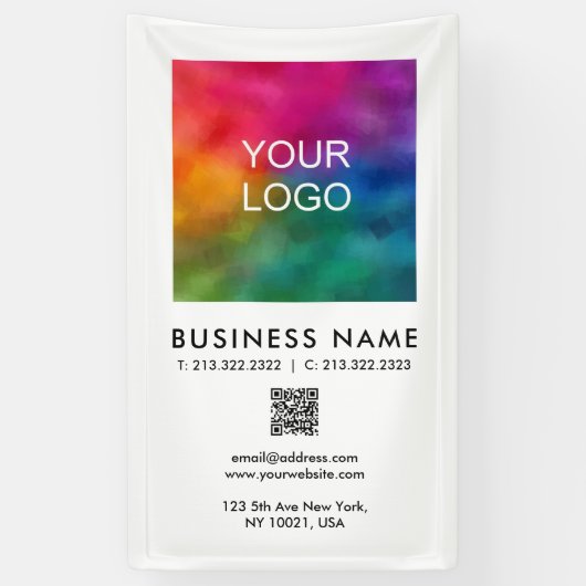 Firmenlogo QR Code Vertikale Werbeaktion Indoor Banner (Vertikal)