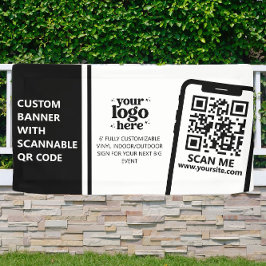 Firmenlogo QR Code Vinyl Black Indoor Outdoor Banner