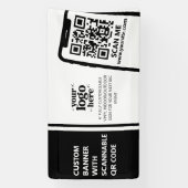 Firmenlogo QR Code Vinyl Black Indoor Outdoor Banner (Vertikal)