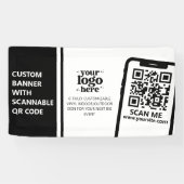 Firmenlogo QR Code Vinyl Black Indoor Outdoor Banner (Horizontal)