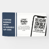 Firmenlogo QR Code Vinyl Blue Indoor Outdoor Banner (Horizontal)