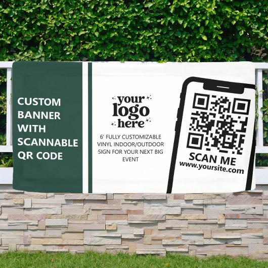 Firmenlogo QR-Code Vinyl Green Indoor Outdoor Banner