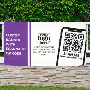 Firmenlogo QR-Code Vinyl Lila Indoor Outdoor Banner