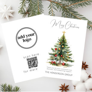 Firmenlogo QR-Code Weihnachtsbaum Feiertagskarte