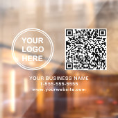 Firmenlogo QR-Code Weiße Schrift Horizontal Fensteraufkleber (Blatt 2)