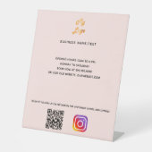 Firmenlogo qr Codeinstagramm stürzen benutzerdefin Sockelschild (Vorderseite)