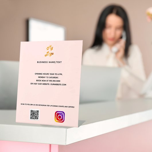 Firmenlogo qr Codeinstagramm stürzen benutzerdefin Sockelschild