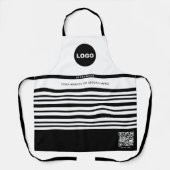 Firmenlogo QR Schwarz-weiß Streifen Name des Mitar Schürze (Vorderseite)