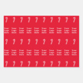 Firmenlogo Red and White Christmas Candy Cane Geschenkpapier Set (Vorderseite)