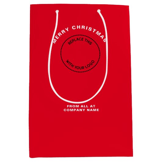 Firmenlogo Red Merry Christmas Mittlere Geschenktüte (Vorderseite)