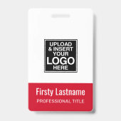 Firmenlogo - RED - Name Name Bar Code Benutzerdefi Ausweis (Vorderseite)