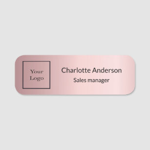 Firmenlogo rosa Angestellte elegant Namensschild