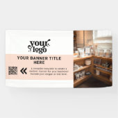 Firmenlogo Rosa Modernes QR-Foto Banner (Horizontal)