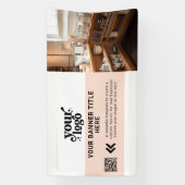 Firmenlogo Rosa Modernes QR-Foto Banner (Vertikal)