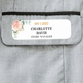 Firmenlogo Rose für Mitarbeiter Namensschild