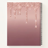 Firmenlogo Rose Gold Glitzer Tropfen Notizblock (Rückseite)