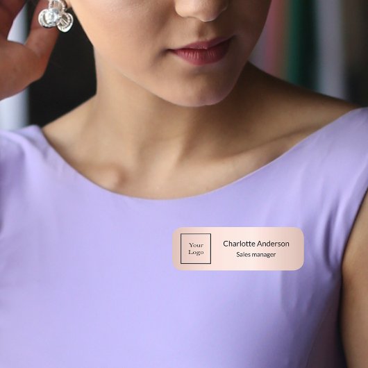 Firmenlogo Rose goldfarben Namensschild