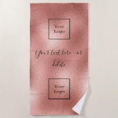 Firmenlogo Rose Goldtext Strandtuch (Vorderseite)
