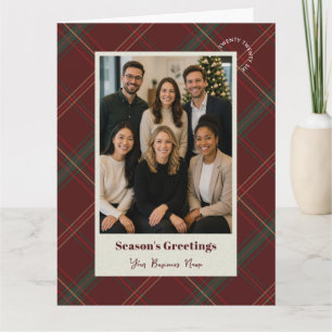 Firmenlogo Rotkariertes Weihnachtsunternehmen Foto Karte