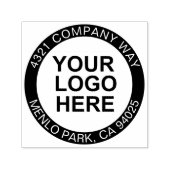 Firmenlogo & Runde Rücksendeadresse Geschäftsstemp Permastempel (Design)