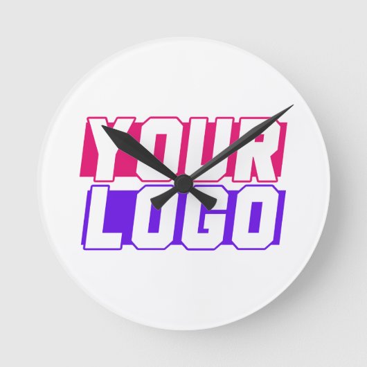 Firmenlogo Runde Wanduhr (Vorderseite)