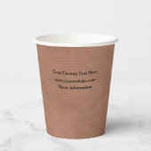 Firmenlogo | Rustic Kraft Einfache Minimal Custom Pappbecher (Rückseite)