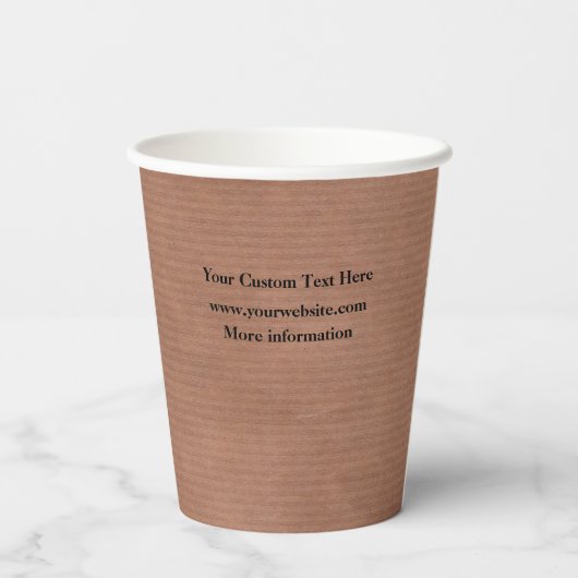 Firmenlogo | Rustic Kraft Einfache Minimal Custom Pappbecher (Rückseite)