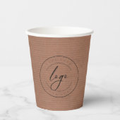 Firmenlogo | Rustic Kraft Einfache Minimal Custom Pappbecher (Vorderseite)