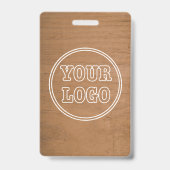 Firmenlogo Rustic Light Wood Foto Employee Id Ausweis (Rückseite)