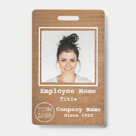 Firmenlogo Rustic Light Wood Foto Employee Id Ausweis