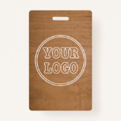 Firmenlogo Rustic Light Wood Foto Employee Id Ausweis (Rückseite)