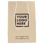 Firmenlogo Rustikale Kraft Moderne Mittlere Geschenktüte (Vorderseite)