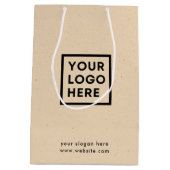Firmenlogo Rustikale Kraft Moderne Mittlere Geschenktüte (Rückseite)