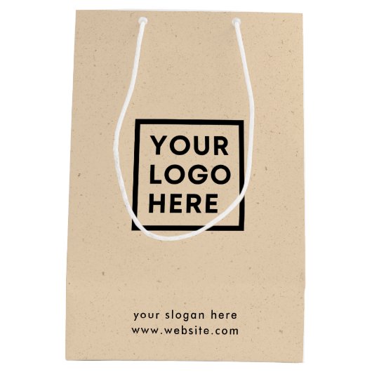 Firmenlogo Rustikale Kraft Moderne Mittlere Geschenktüte (Rückseite)